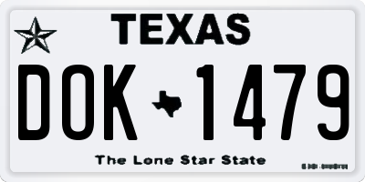 TX license plate DOK1479