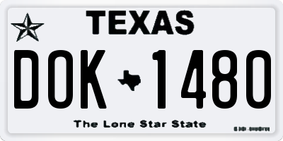 TX license plate DOK1480