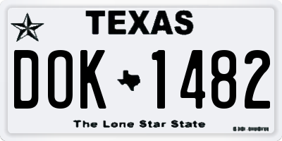 TX license plate DOK1482