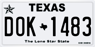TX license plate DOK1483