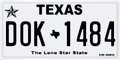 TX license plate DOK1484