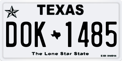 TX license plate DOK1485