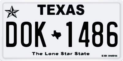TX license plate DOK1486