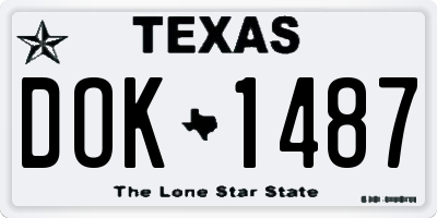 TX license plate DOK1487