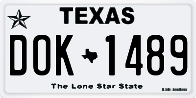 TX license plate DOK1489