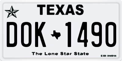 TX license plate DOK1490