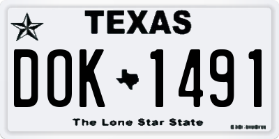 TX license plate DOK1491