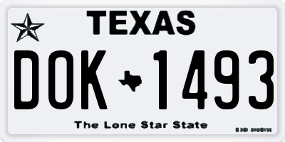 TX license plate DOK1493
