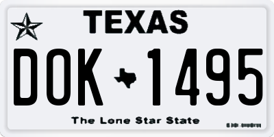TX license plate DOK1495