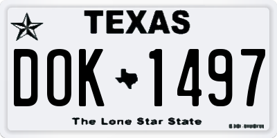 TX license plate DOK1497