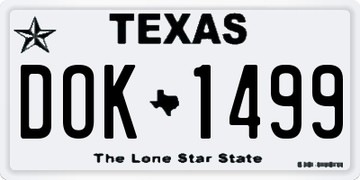 TX license plate DOK1499