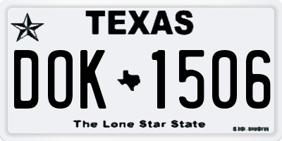 TX license plate DOK1506