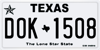 TX license plate DOK1508