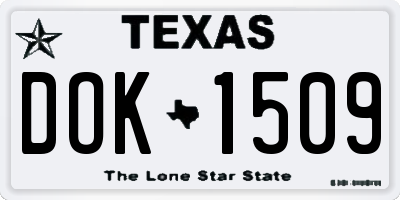 TX license plate DOK1509