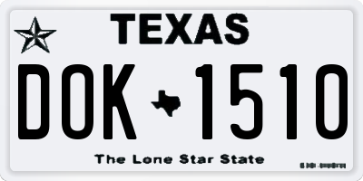TX license plate DOK1510