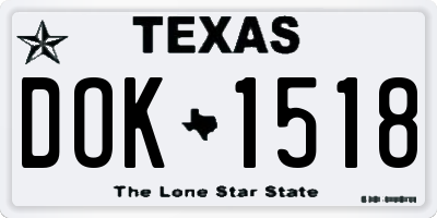 TX license plate DOK1518