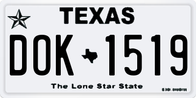 TX license plate DOK1519