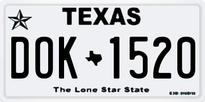 TX license plate DOK1520