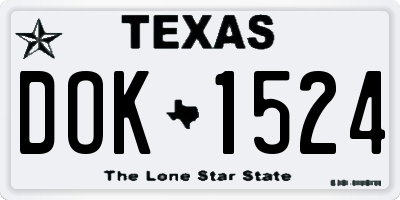 TX license plate DOK1524
