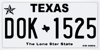 TX license plate DOK1525