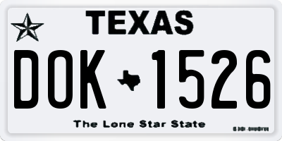 TX license plate DOK1526