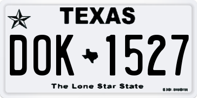 TX license plate DOK1527