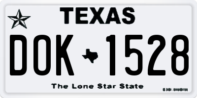 TX license plate DOK1528