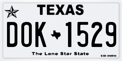 TX license plate DOK1529