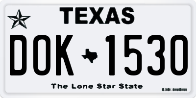 TX license plate DOK1530
