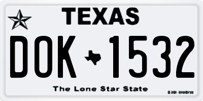 TX license plate DOK1532