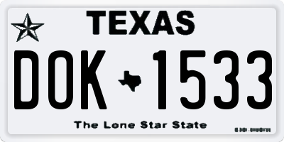 TX license plate DOK1533