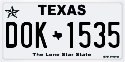 TX license plate DOK1535