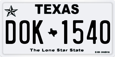 TX license plate DOK1540