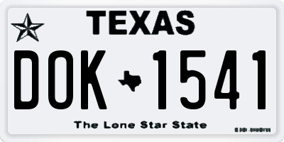 TX license plate DOK1541