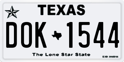 TX license plate DOK1544