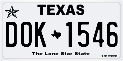 TX license plate DOK1546