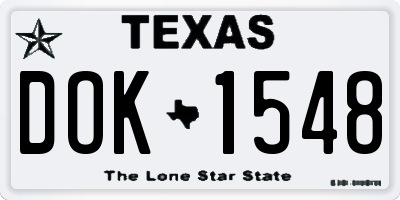 TX license plate DOK1548