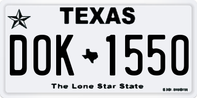 TX license plate DOK1550