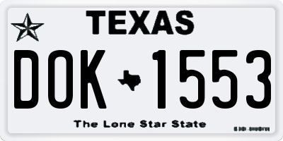 TX license plate DOK1553