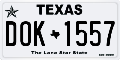 TX license plate DOK1557
