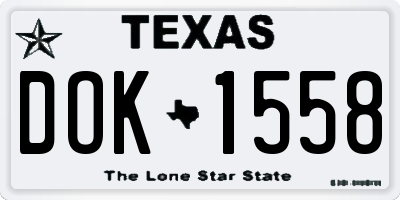 TX license plate DOK1558