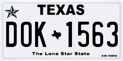 TX license plate DOK1563