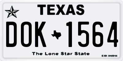 TX license plate DOK1564