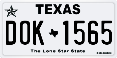 TX license plate DOK1565