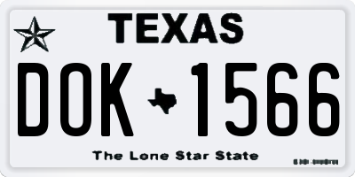 TX license plate DOK1566