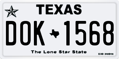 TX license plate DOK1568