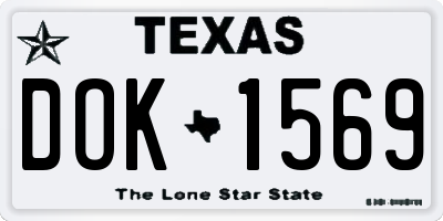 TX license plate DOK1569