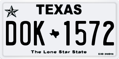TX license plate DOK1572