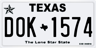 TX license plate DOK1574