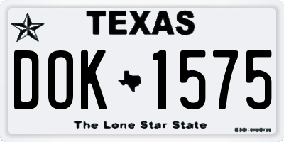 TX license plate DOK1575